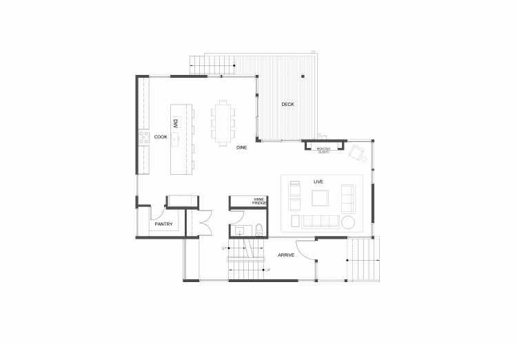 Second Floor Plan of 4709 Lake Washington Blvd. S, One of Three Lake Washington Luxury Homes in Seward Park by Isola Homes