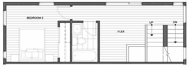Third Floor Plan of 1831 14th Ave, One of the Reflections at 14th and Denny Townhomes by Isola Homes
