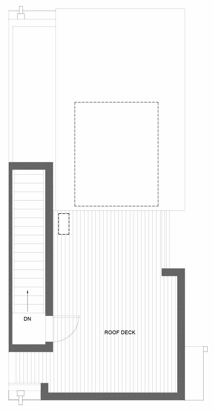 Roof Deck Floor Plan of 3011B 30th Ave W, One of the Lochlan Townhomes by Isola Homes in Magnolia