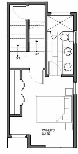 Third Floor Plan of 8511C 16th Ave NW, One of the Ryden Townhomes in Crown Hill