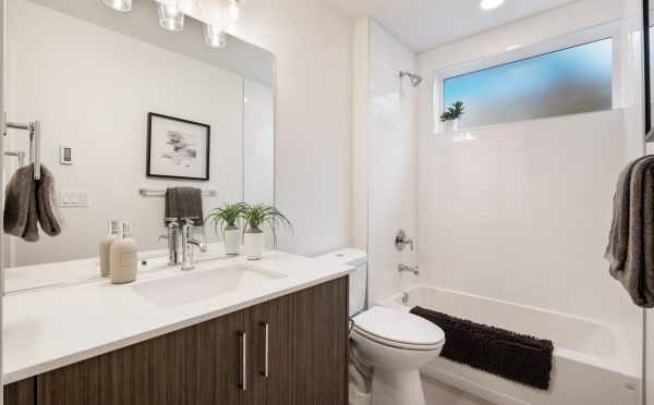First-Floor Bathroom at 1113A 14th Ave, One of the Corazon North Townhomes